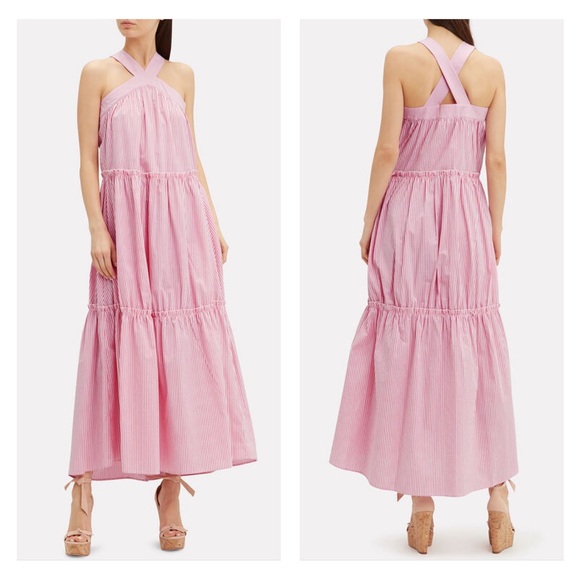 NOTES DU NORD Kyle Stripe Maxi Dress Size L (40) - Picture 1 of 9